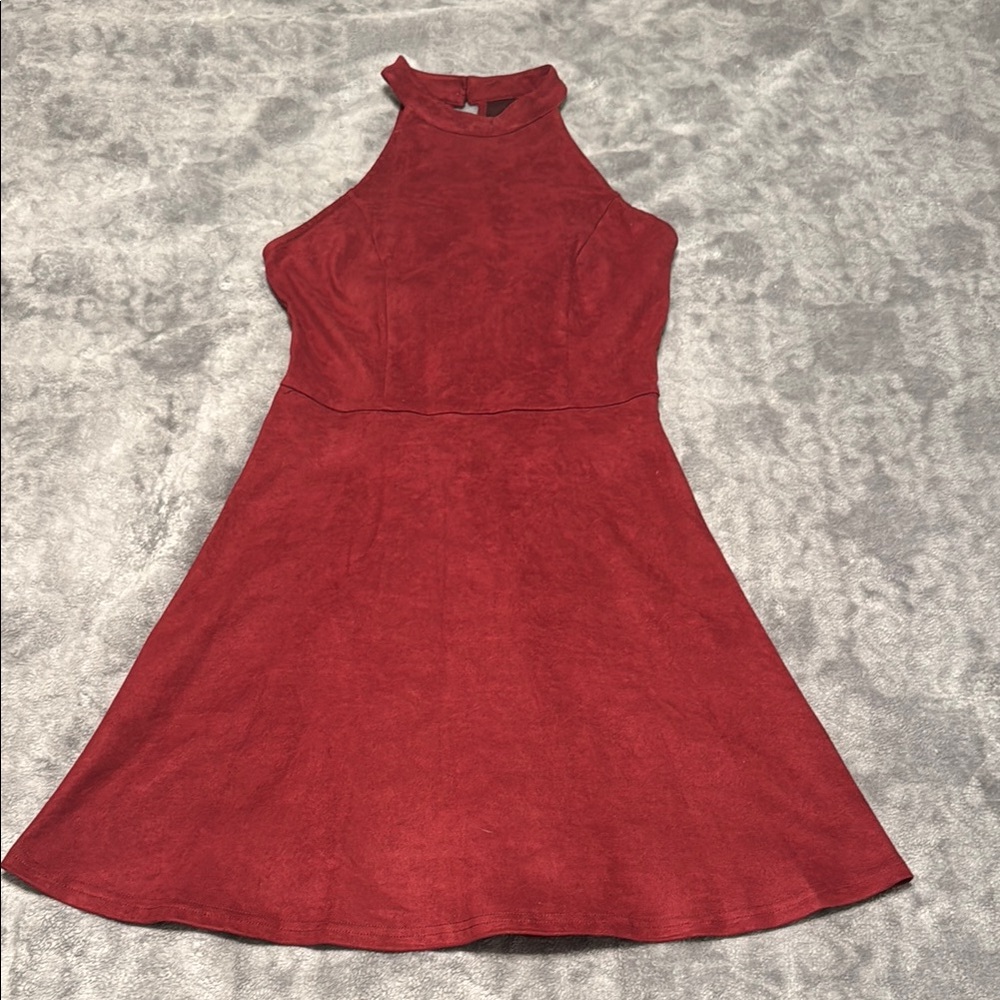 Elegant Red Halter Dress